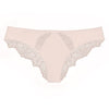 Liberté Crosby Scalloped Cheeky in blush pink featuring a sheer allover lace with scalloped edges.