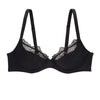 Crosby Plunge Bra featuring performance micro jersey in black.