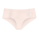 Liberté Mid Rise Hipster in blush pink featuringCrosby performance micro jersey and lace insets.