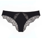 Liberté Crosby Scalloped Cheeky in black featuring a sheer allover lace with scalloped edges.