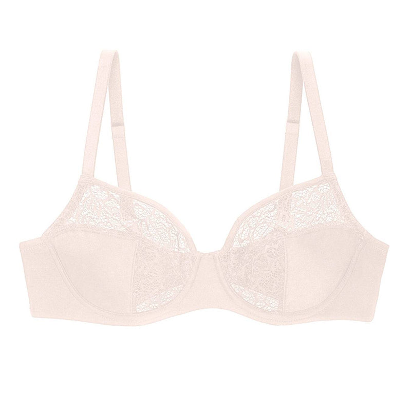 Blush pink Liberté Crosby Demi Bra featuring a Crosby performance micro jersey band.