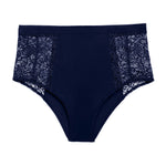 Liberté Crosby High Rise Brief in midnight blue, featuring Crosby performance micro jersey and lace insets.