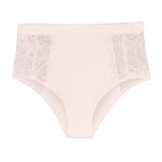 Liberté Crosby High Rise Brief in blush, featuring Crosby performance micro jersey and lace insets.