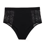 Liberté Crosby High Rise Brief in black, featuring Crosby performance micro jersey and lace insets.