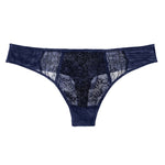 Liberté Bowery Mesh Thong, with a semi sheer mesh back in midnight blue