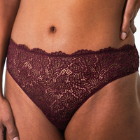 Nolita Lace Brief
A mid rise all lace brief featuring scalloped edges along the front and back. This ultra flattering feminine fit has a high cut leg and is perfect for any wardrobe.Nolita Lace
