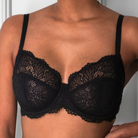 Nolita Lace Demi BraAn all lace demi bra with scalloped edges on both the cups and band. Unlined cups create a natural lift without the added padding. Custom oval underwire provides comNolita Lace Demi Bra